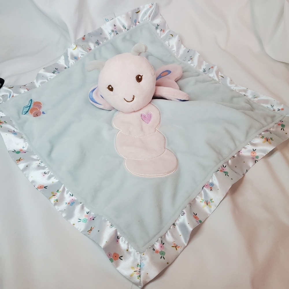 Douglas Baby‎ Blue Pink White Butterfly Bria Plush Lovey Baby Blanket